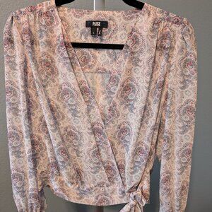 PAIGE Margherita Tie Waist Blouse, size Small